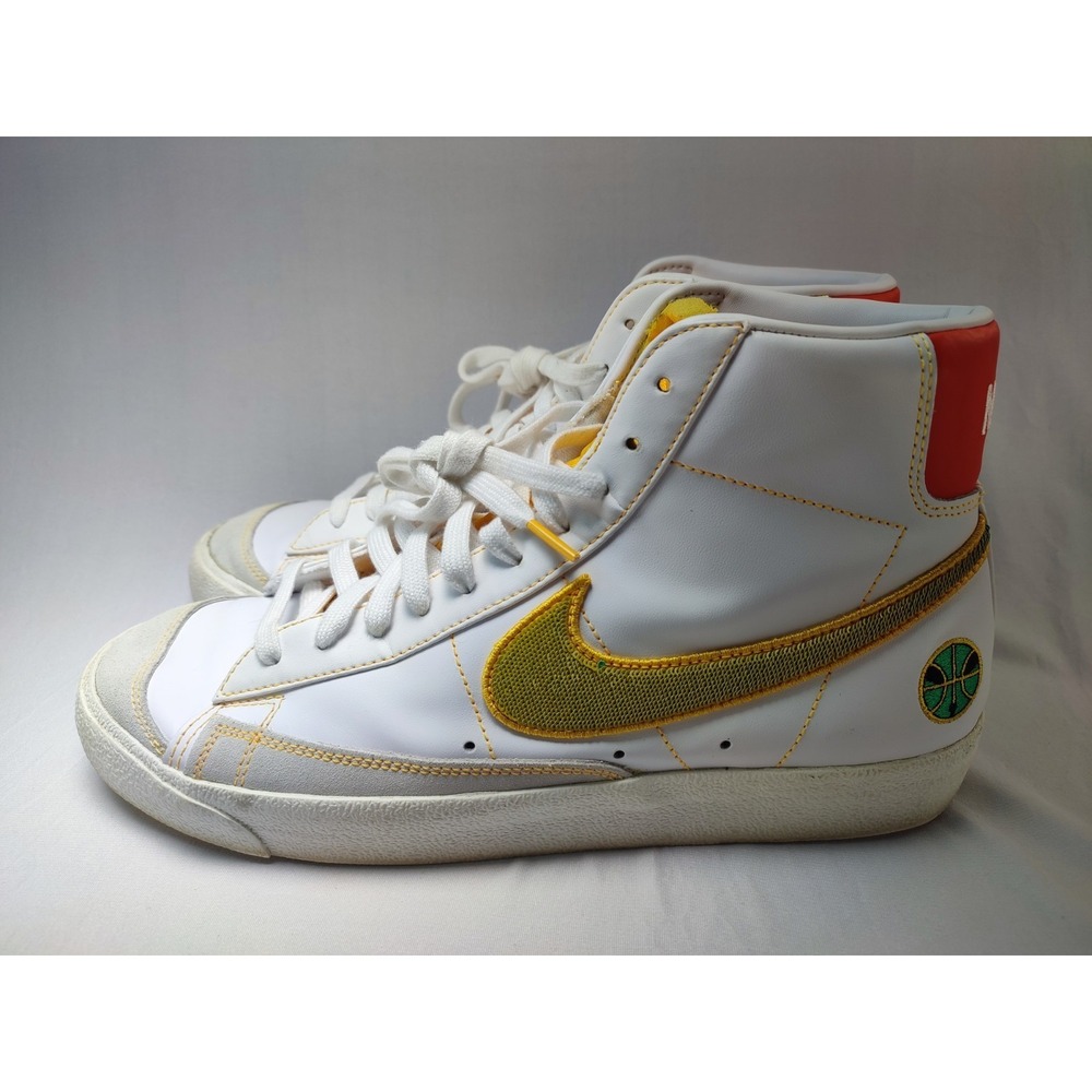 Nike Blazer Mid 77 Rayguns White Gold Sequin Swoosh Mens Size 11.5 - Picture 6 of 12